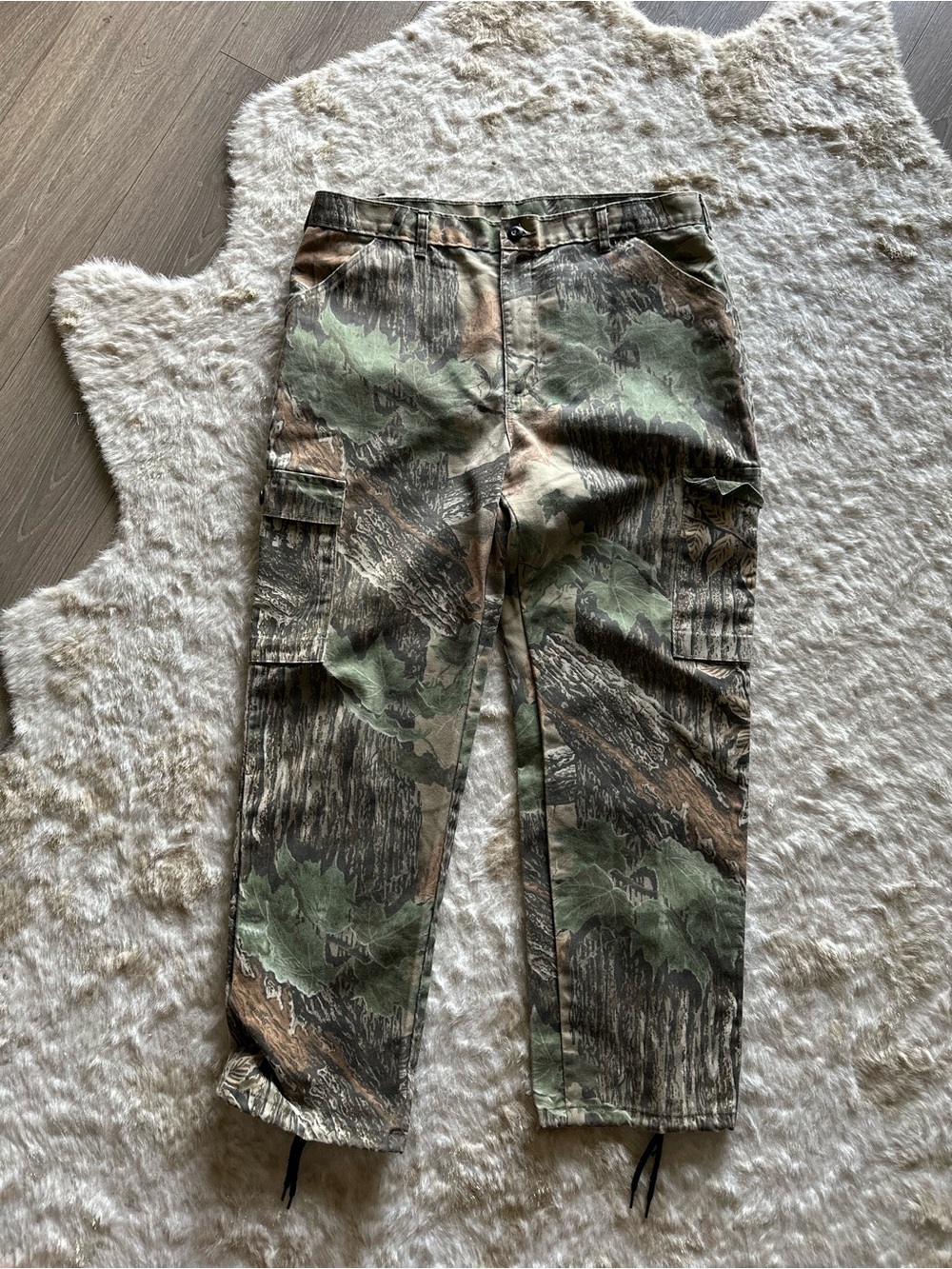 Vintage liberty Men's Cargo Pants Green Brown Camo